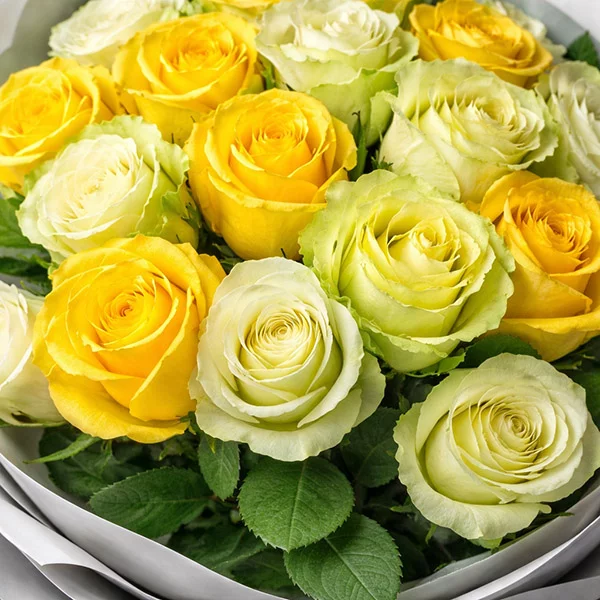Букет зеленых и желтых роз! Яркая солнечная мечта